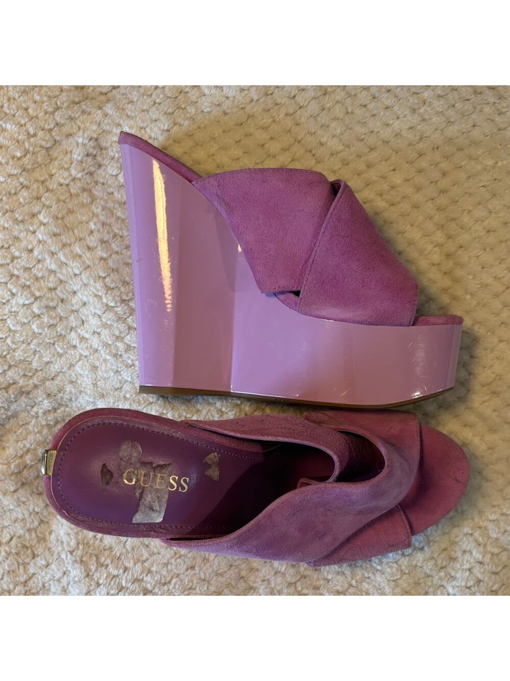 Guess Purple Wedge Sandals - Picture 4 of 7